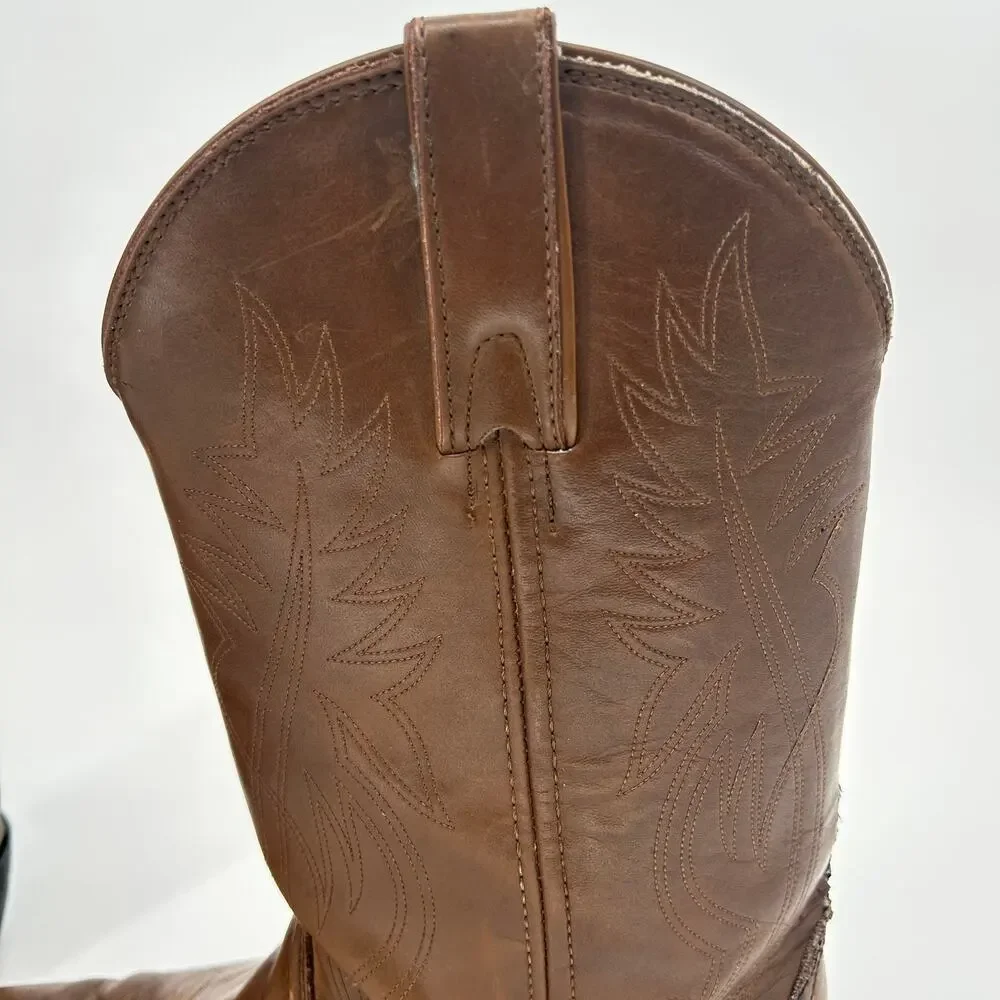 Justin Cowboy Boots Mens Size 13 EE Brown‎ Leather Mid Calf Western Made In USA
